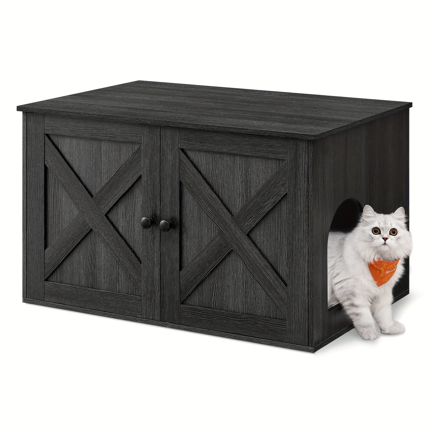 Feandrea Cat Litter Box Enclosure, End Table, Spacious Private Cat Furniture Hidden With Removable Divider, Enclosed Design, Indoor Cat House, Cat Toilet, 31.5 X 20.9 X 19.7 In, Anti-splashing, No Smell, Prevent Dogs From Scr