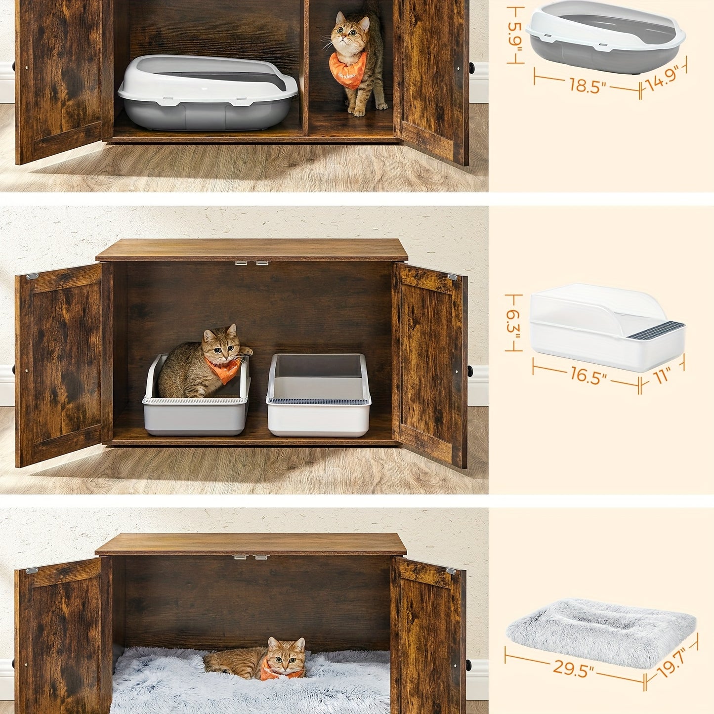 Feandrea Cat Litter Box Enclosure, End Table, Spacious Private Cat Furniture Hidden With Removable Divider, Enclosed Design, Indoor Cat House, Cat Toilet, 31.5 X 20.9 X 19.7 In, Anti-splashing, No Smell, Prevent Dogs From Scr